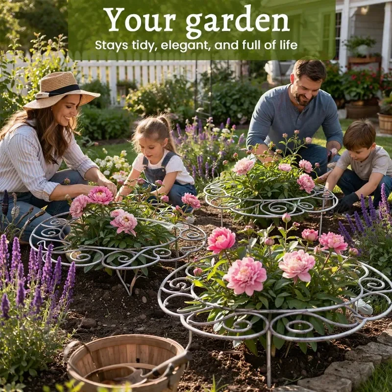 

Outdoor Metal Peony Rose Embroidered Ball Rose Solid Flower Plant Guardrail Support Frame Tools Courtyard Support Frame