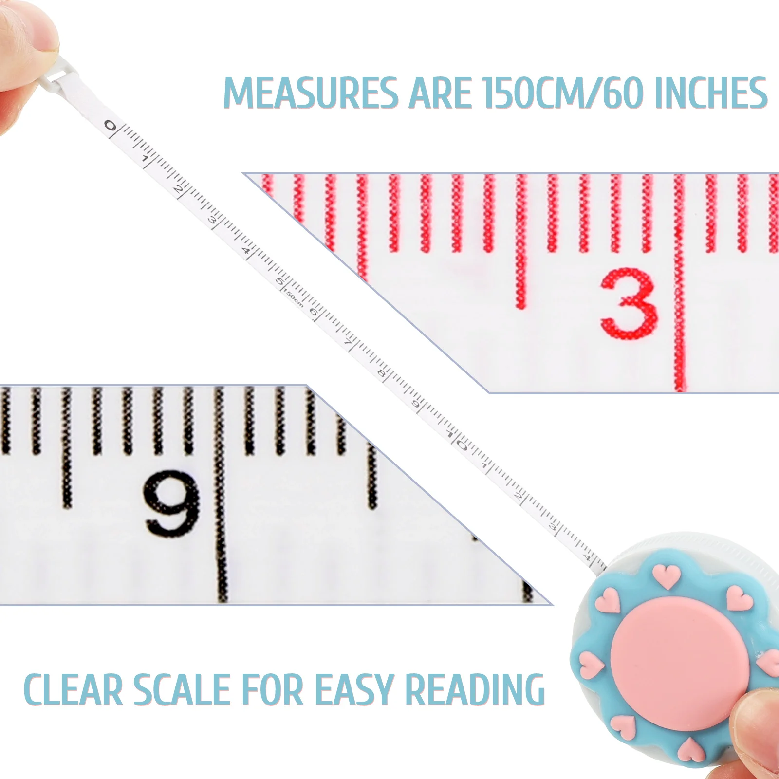 

5Pcs Small Portable Retractable Tape Measure Mini Soft Measuring Tape for Body Waist Sewing Tailors Sewing Measuring Tapes,