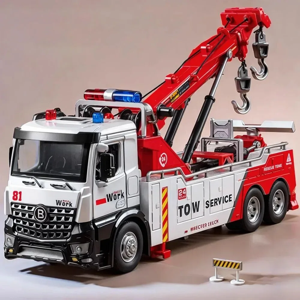 

Large Scale 1:18 Double Ditch Obstacle Clearing Toy Car Model Alloy Diecast Sound Light Engineering Vehicle Toys for Kid Present