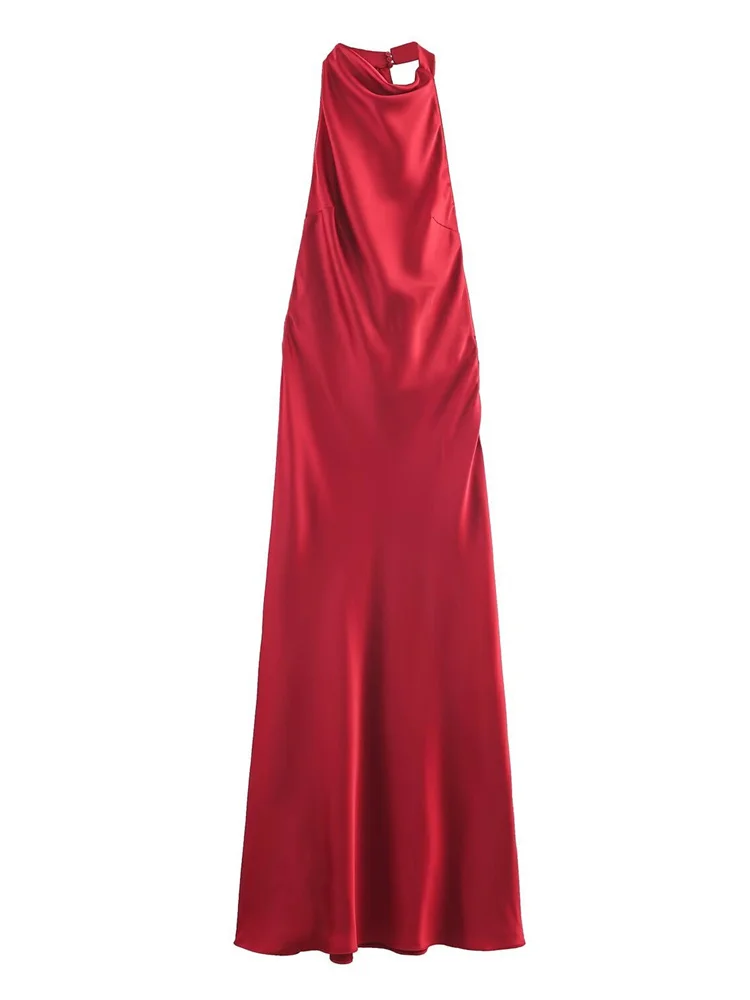 Tossy Moda Raso Primavera Abito Lungo Per Le Donne Backless Sottile Patchwork Solido Elegante Vestito Da Partito Vestiti Femminile Maxi Vestito 2026