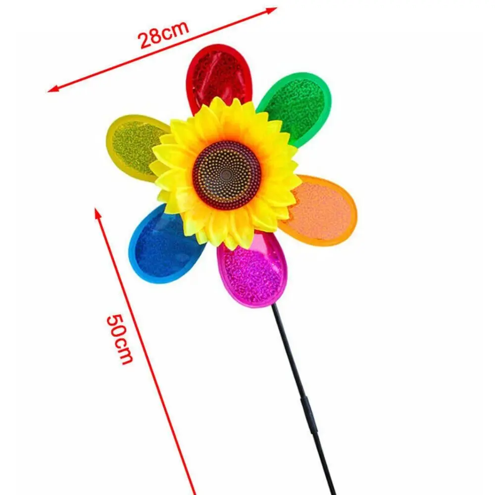 Pailletten Sonnenblume Windmühle Blume Schöne Handheld Windmühle Kunststoff Wind Spinner Garten Hof Outdoor Zelt Balkon Dekor