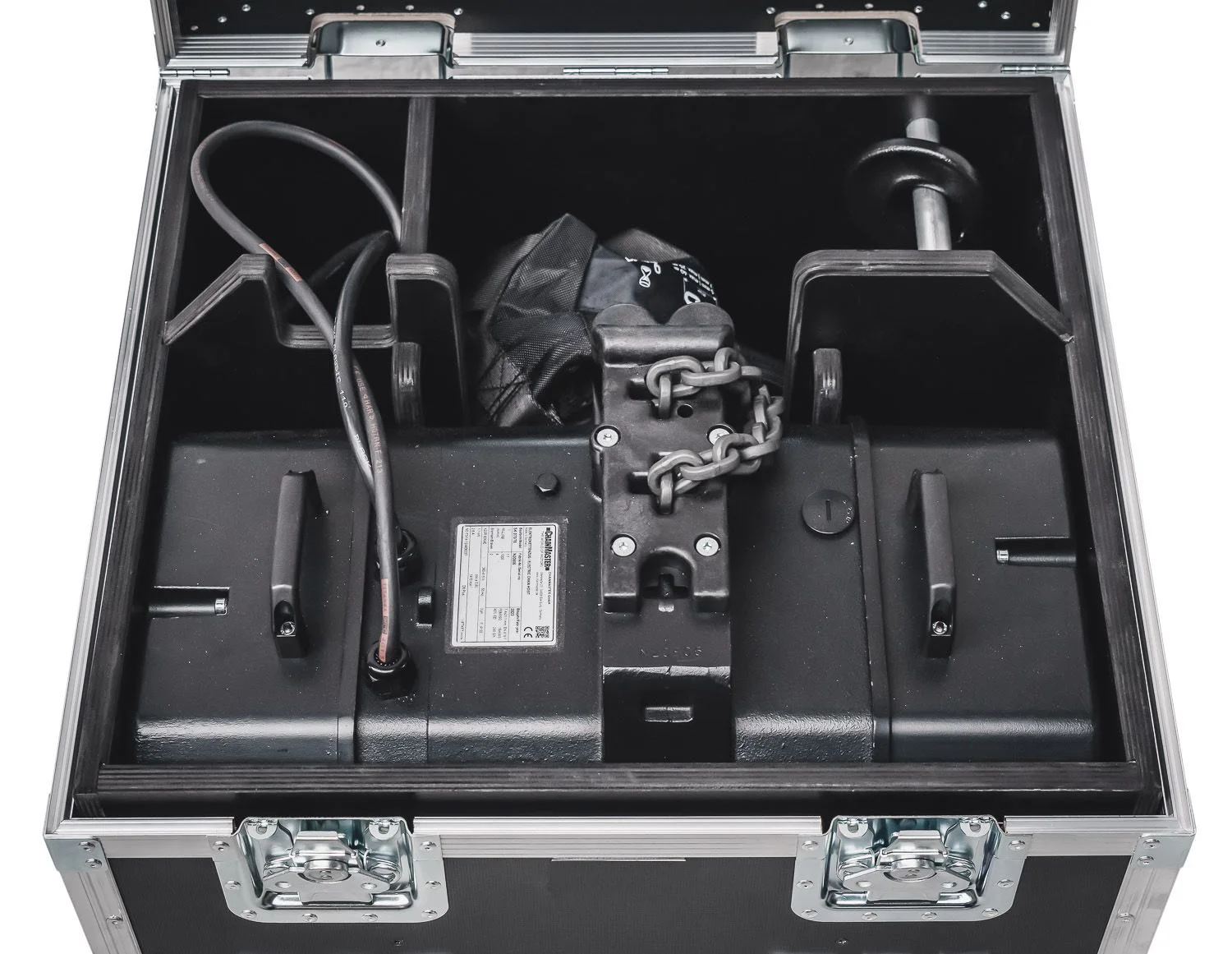 Custom Portable 1T/0.5T Aluminum Electric Chain Hoist Black Stackable Waterproof Plywood Utility Flight Case OEM/ODM