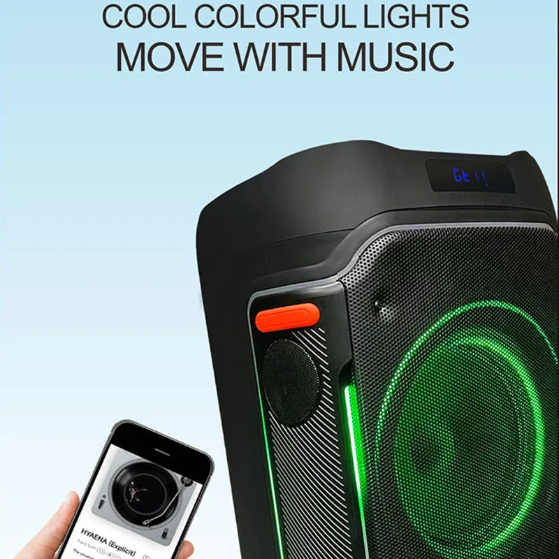 80W Outdoor Big Sound Speakers 10inch Partybox Audio System Sound Speaker Box Blue tooth Outdoor speaker