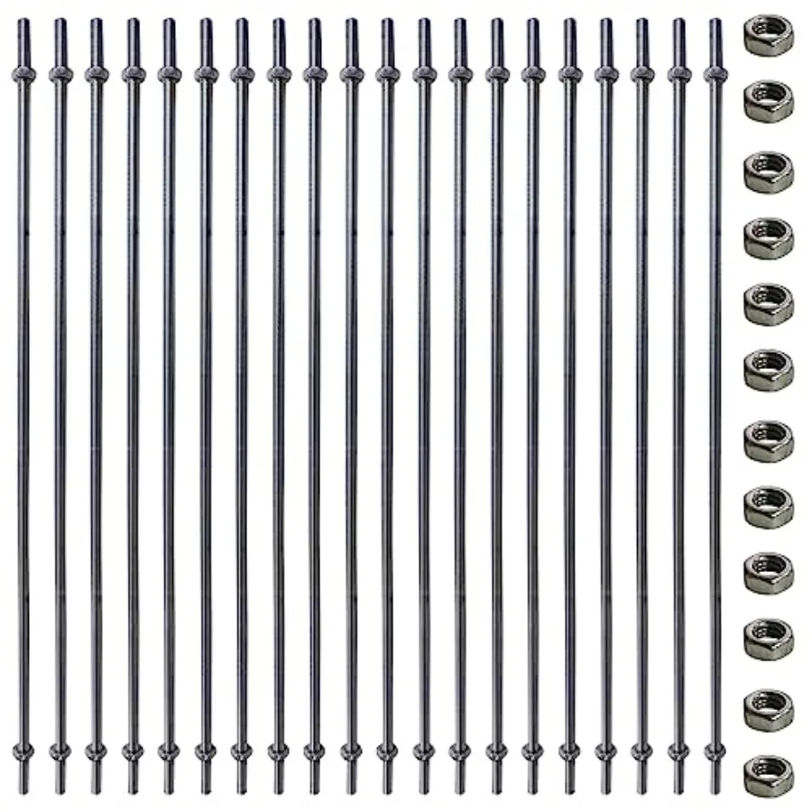 40 Pieces 8 32 Inch M4 Threaded Rod with Hex Nuts 10 Inch Stainless Steel Fully Rod Threaded 20 Pcs 250 mm Threaded Rods and 20