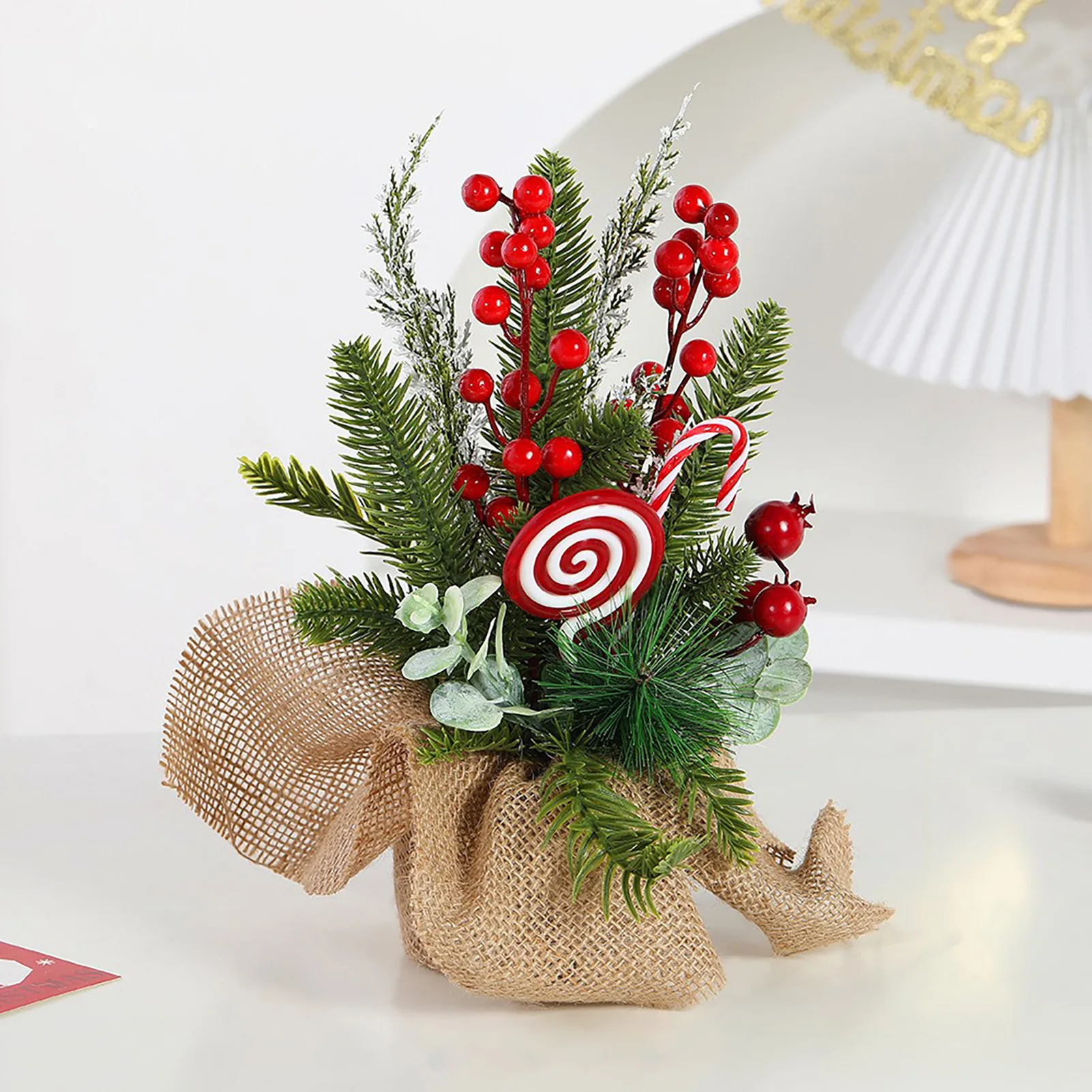 Mini arbre de Noël, vitrine de bureau, simulation de décoration