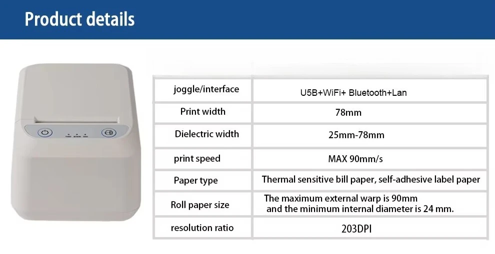 

High-Quality 3-Inch Shipping Label Printer with Labeler 203dpi USB/LAN/WiFi Interface