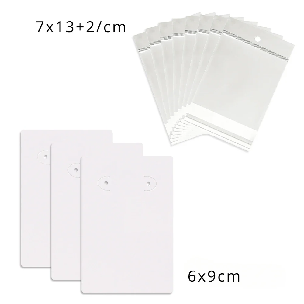 50 Pcs 6X9cm New Pattern Rectangle Earrings Jewelry Display Kraft Paper Card With Or Without Bags Wholesale Packaging Supplier