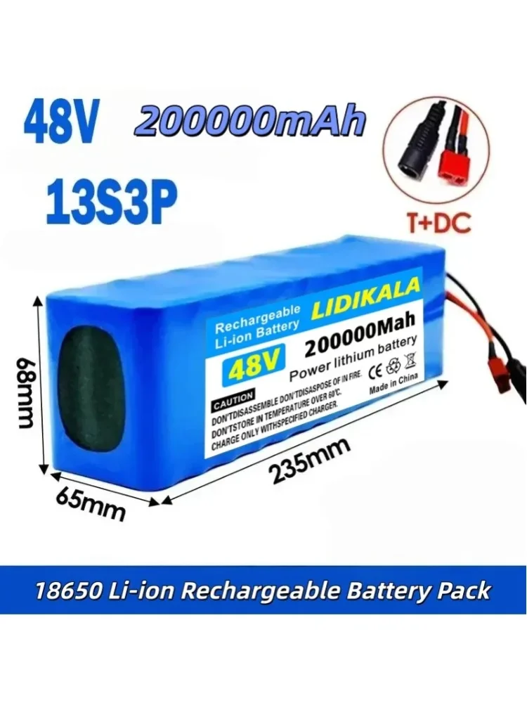 2026 Neuer 48V 200Ah 2000W 13S3P DC/T Lithium-Ionen-Akku Geeignet für 48V-Motoren mit BMS