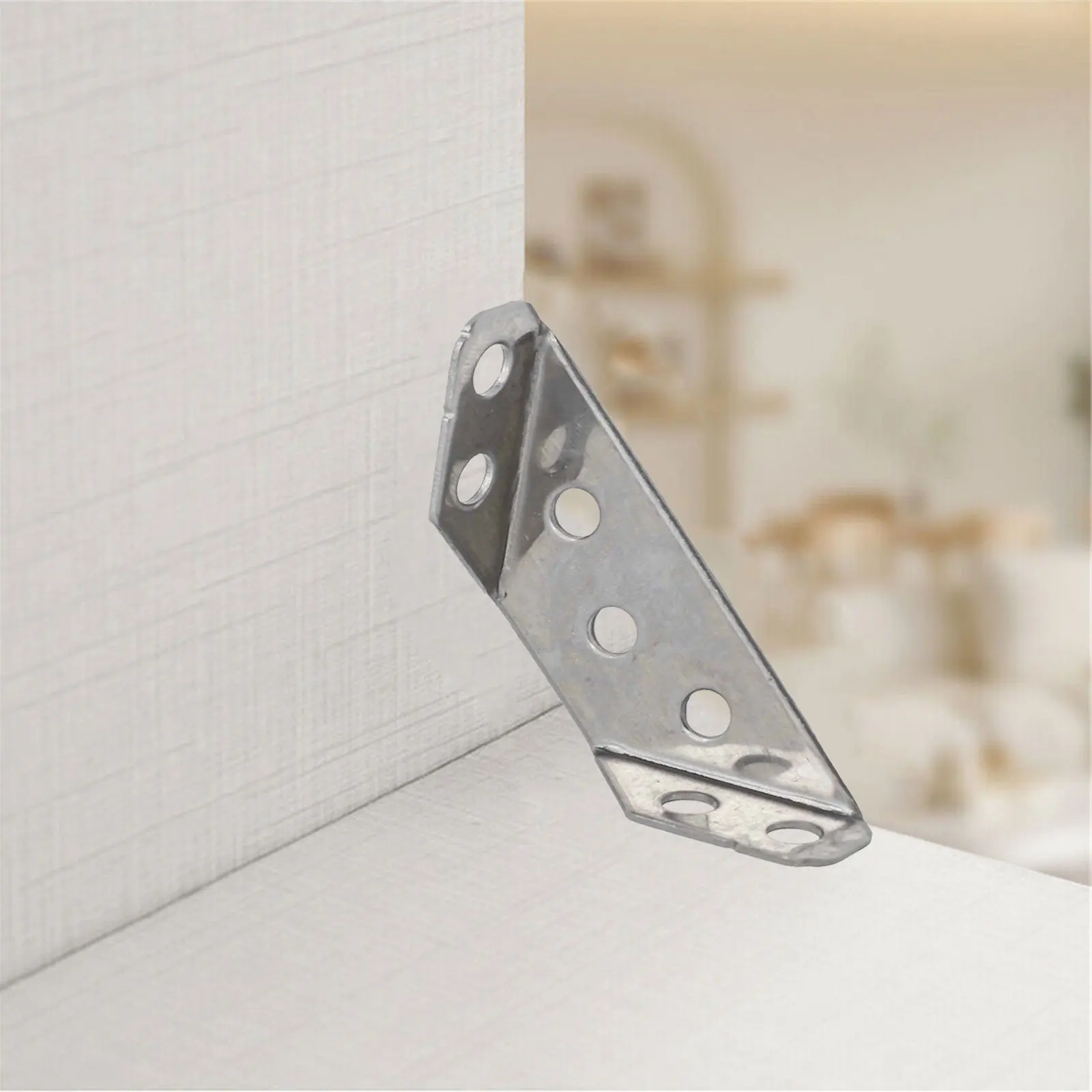 10pcs Corner Code Angle Corner Bracket Connector Stainless Steel Support Bracket Furniture Shelf Fastener Fixed Connector