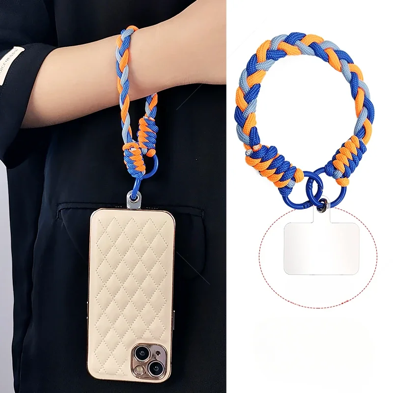 Mobile Phone Lanyard Short Wrist Three-strand Braided Rope Reinforced Pendant Wrist Strap Rope High-end Men and Women  Lanyard