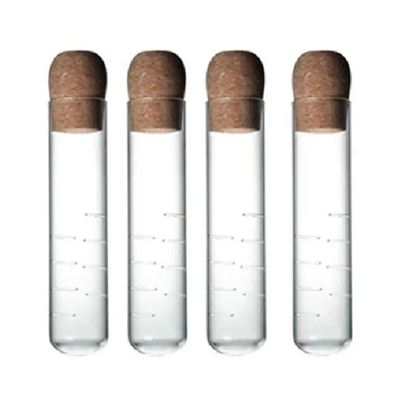PORK-4 Piece Strainers For Long Leaf Tea Transparent Reusable Glass Diffuser With Cork Loose Tea Steeper Filter For Cup