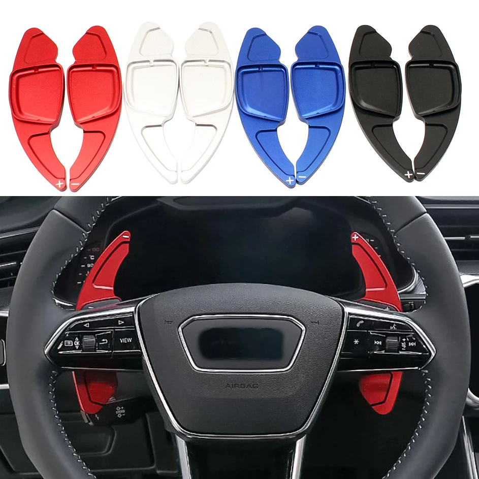 

For Audi 2020 2021 2022 A3 A4 S4 S5 A6 S6 C8 A7 A8 D5 Q5 Avant Quattro Car Steering Wheel Paddle Shift Extension 2Pcs