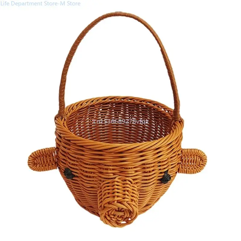 

Pig Basket Imitation Rattan Weave for Home Decoration and Storage