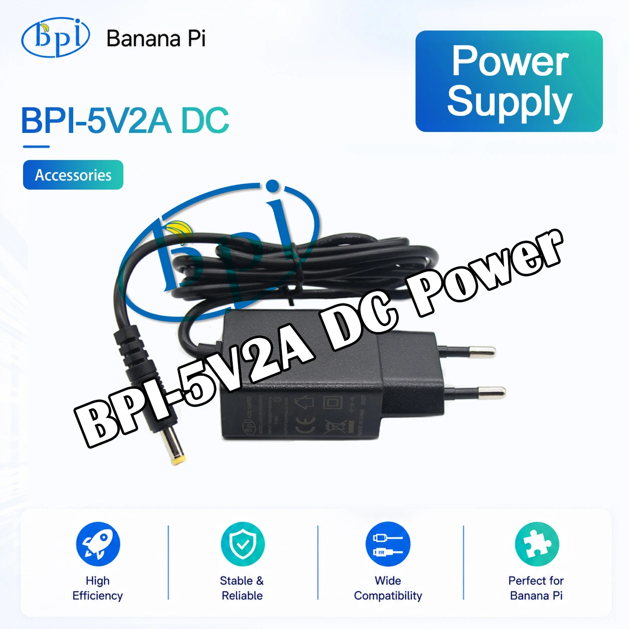 Banana Pi BPI-M2+/M3/M64/M2M/M2 Ultra 5V2A DC US/EU Adapter power supply Accessories