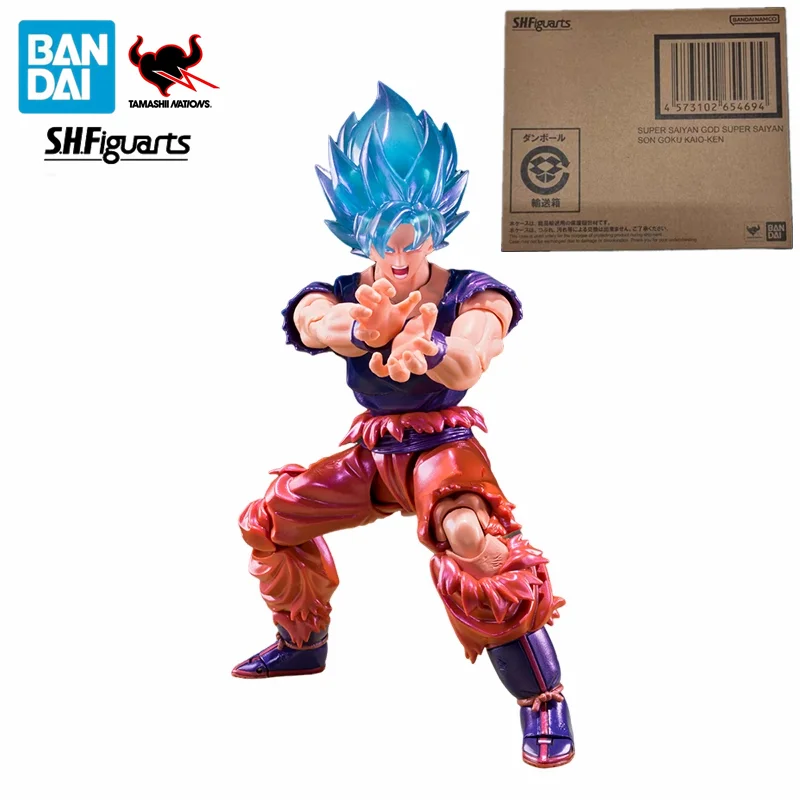 

Original S.H.Figuarts Dragon Ball VJUMP 30th Super Saiyan God Son Goku Kaio-Ken Anime Action Figures Toys PVC Model Gift SSGSS