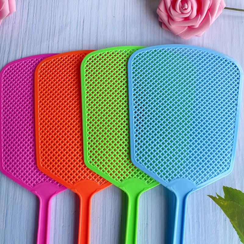 1/5PCS Plastic Fly Swatter For Household Use, Thick And Extended Handle, Large Size, Manual, Durable Fly And Mosquito Swatter