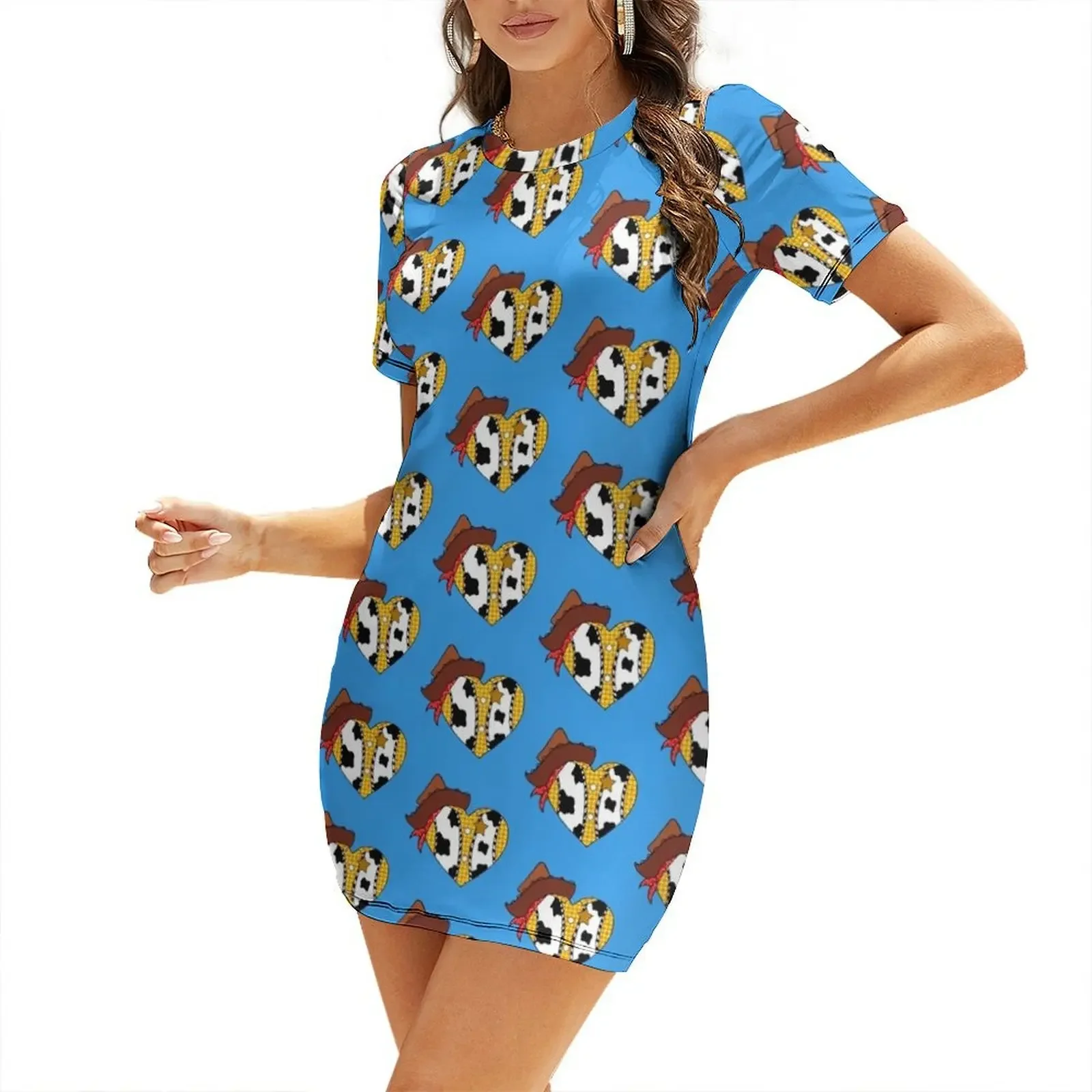 

A Woody Heart Short-Sleeved Dress prom dress 2025 women formal occasion dresses dresses for special events Dress