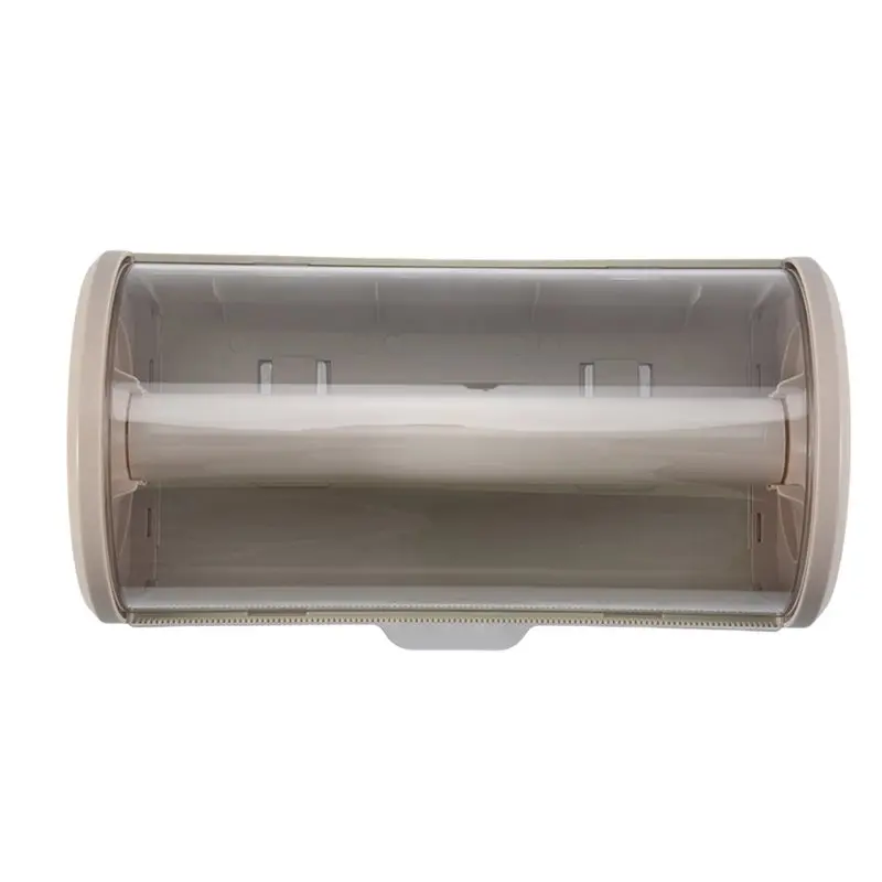 AT21-Bathroom Paper Towel Organizer Large Roll Wall Mount Holder With Clear Dustproof Cover Modern Tissue Dispenser Storage A