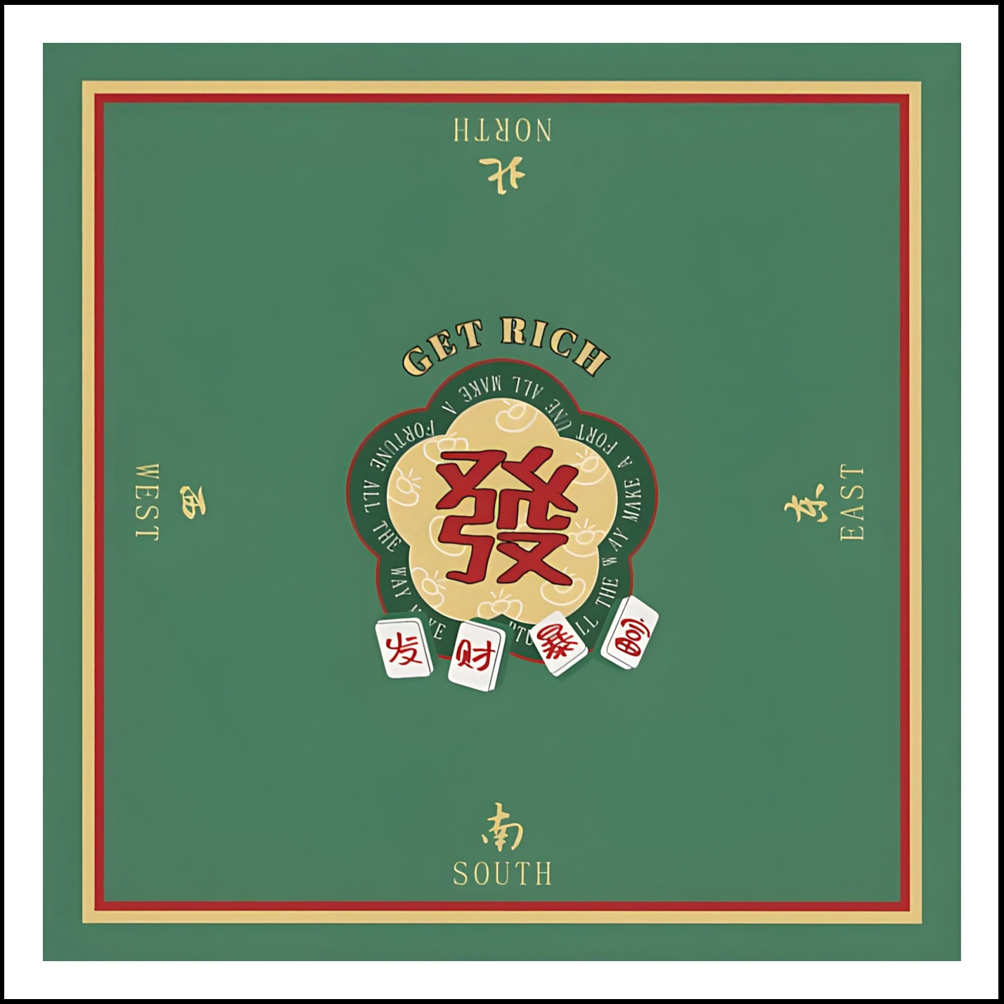 70/80/90Cm Alas Meja Karet Permainan Mahjong Aksesori Hiburan Alas Meja Mahjong Permainan Multi Pemain Pesta Ukuran Besar