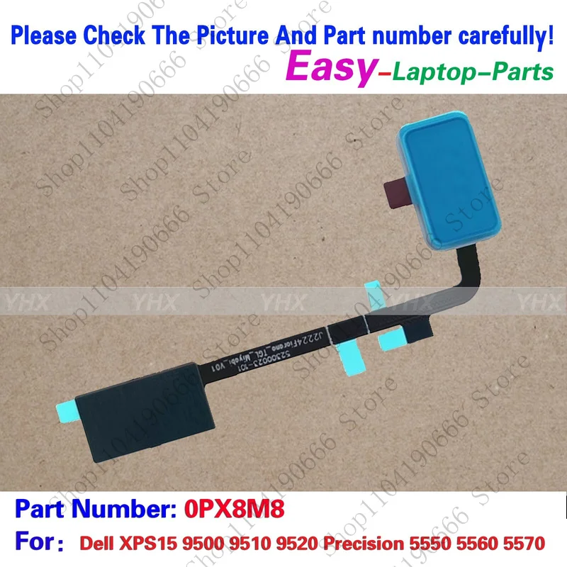 

BD для Dell XPS 15 9500 9510 9520 Precision 5550 5560 5570 Модуль отпечатков пальцев 0PX8M8.