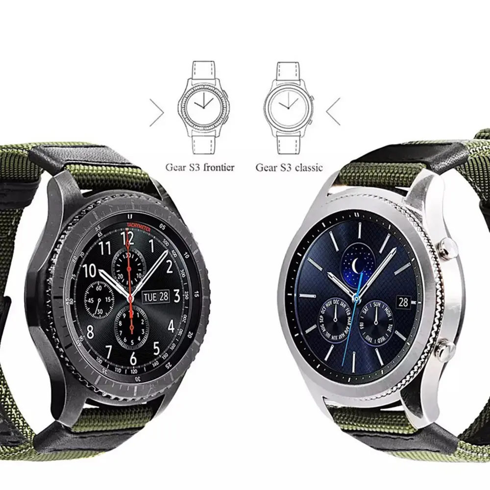 20mm 22mm Nylon Wristband For Samsung Galaxy Watch Active2 Gear S3 for Amazfit HUAWEI Watch GT2 Wrist Strap Bracelet Watchband
