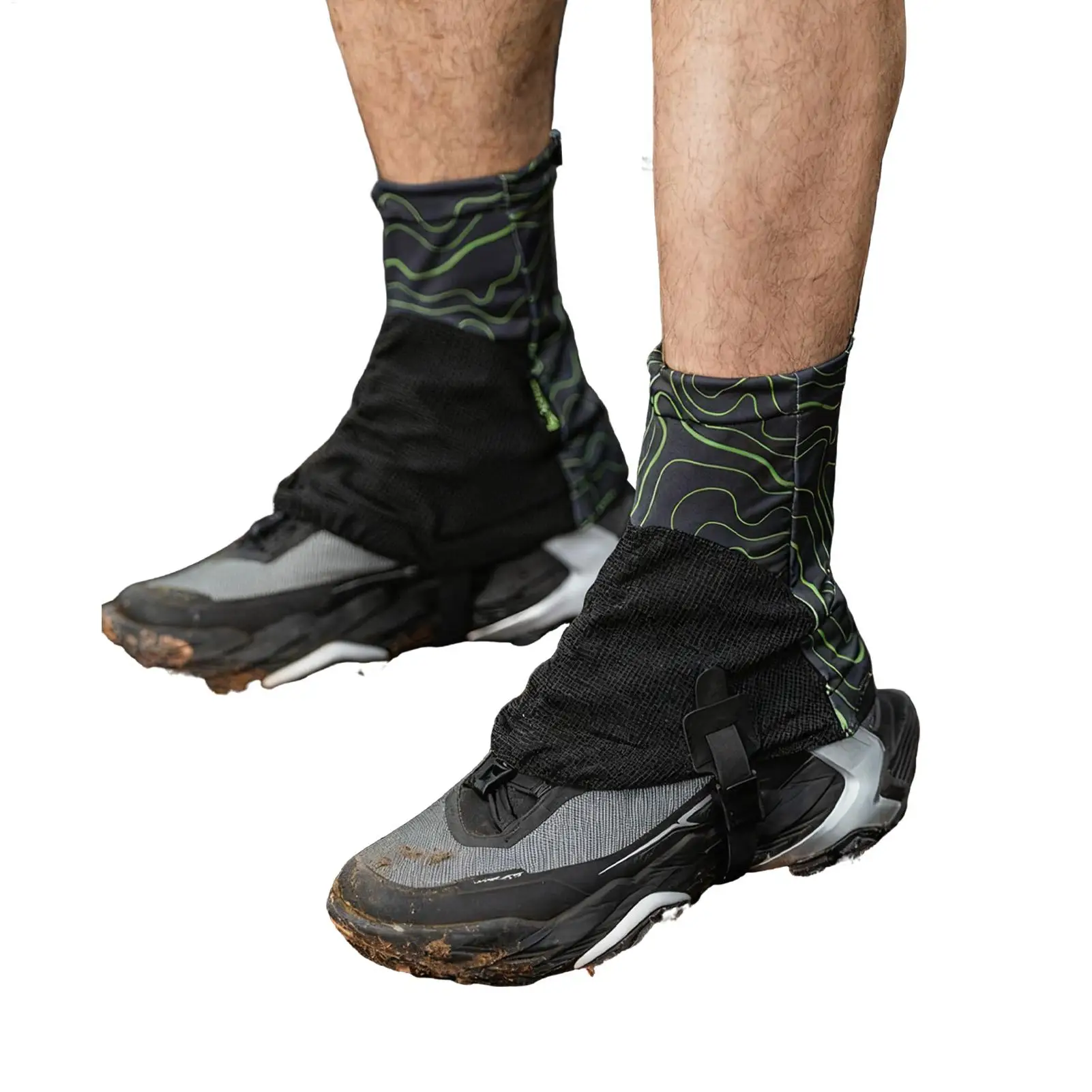 1 Pair Outdoor Trail Gaiters, Breathable Waterproof Leg Gaiters for Hiking, Mountaineering, Desert Running, Hunting, and Fishing
