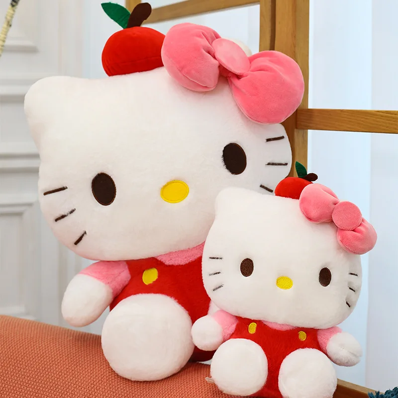 귀여운 애플 헬로키티 고양이 봉제 인형 귀여운 어린이 생일 선물 소녀용
