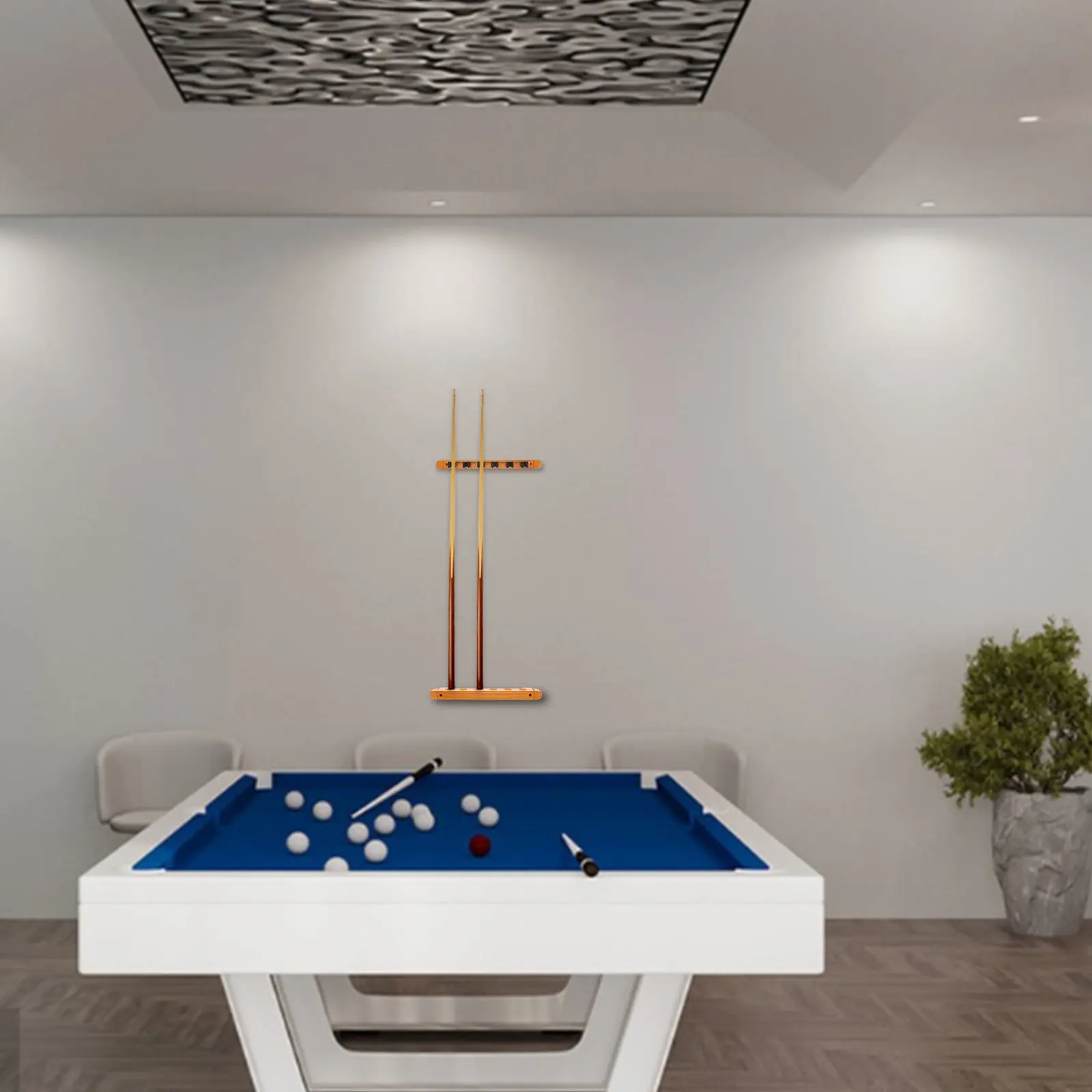 

Настенный держатель для бильярдных киев из массива дерева, 2 шт., для 6 киев, экономия места, для игровой комнаты