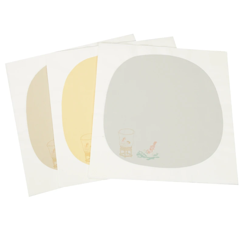 34cm*34cm Handmade Printing Xuan Paper Small Regular Script Half-Ripe Rice Paper Chinese Round Fan Calligraphy Drawing Papier