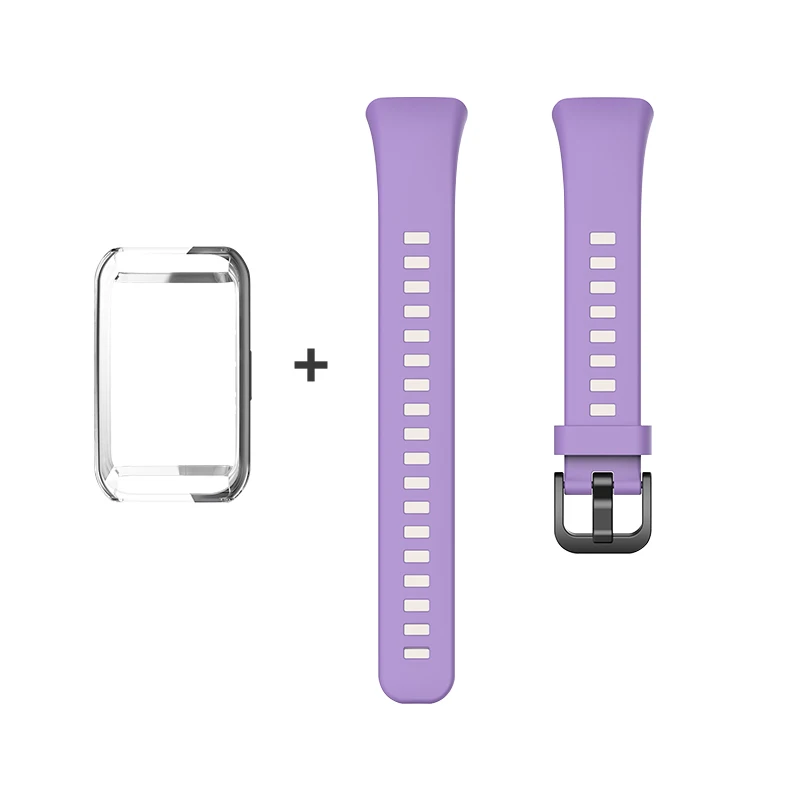 Silicone Wrist Strap For Huawei Honor Band 7 6 Smartwatch Wristband Sport Bracelet WatchBand For Huawei Band 6 strap &case clear