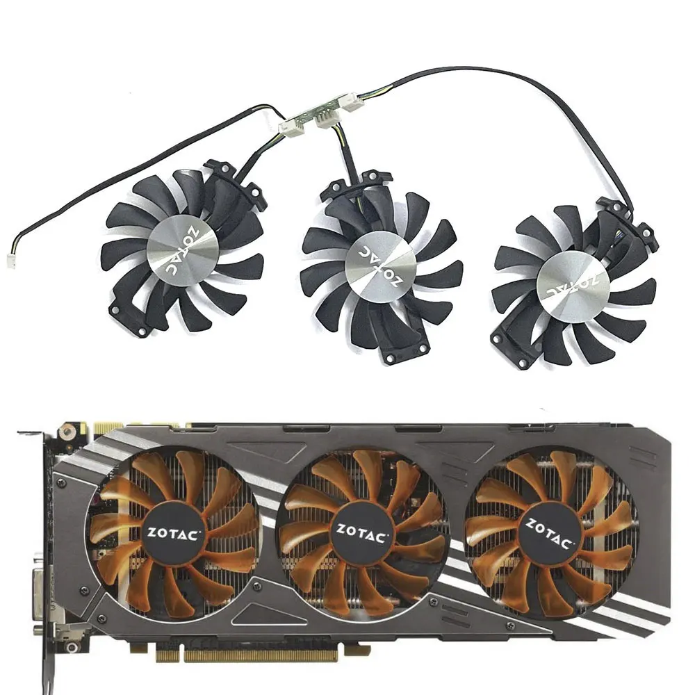 

GA81S2U 4PIN DC 12V 0.38A 75MM GTX 980 Graphics Card Cooling Applies to ZOTAC GTX 980-4GD5 Amp Graphics Cooling Fan