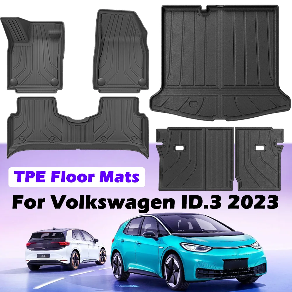 

TPE Floor Mats for 2021-2023 Volkswagen ID.3 2021-2023,All Weather Protection Durable Floor Liners Trunk Mats Accessories