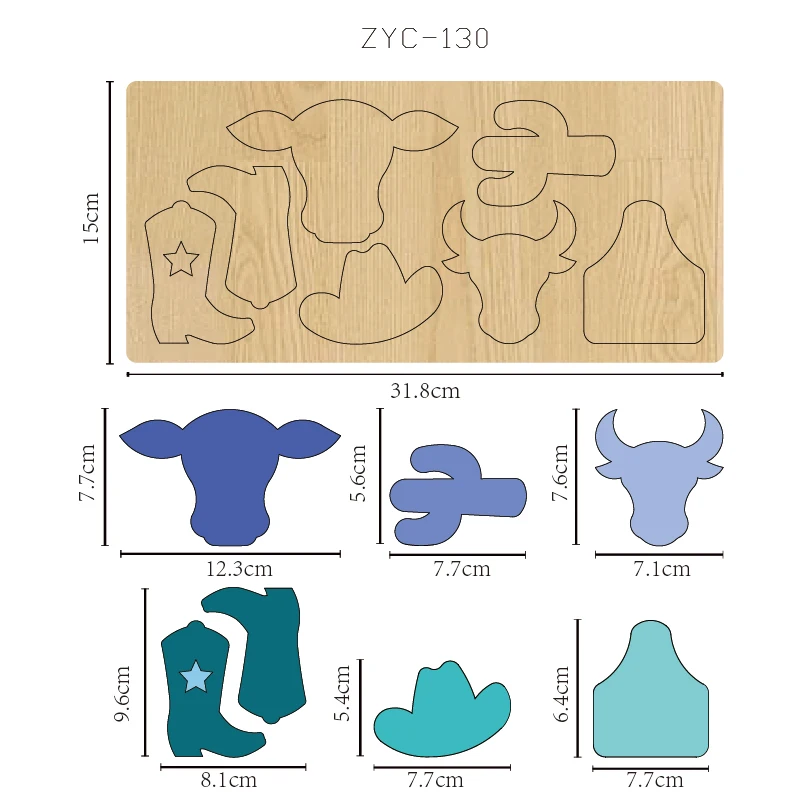 

ZYC-130 Christmas combination wooden cutting mold suitable for die-cutting machines