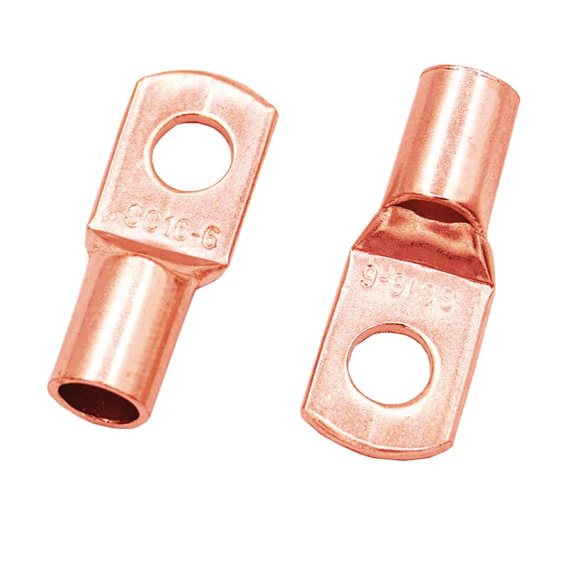10/20PCS SC16-6 16-8 16-10 16-12 Copper Cable Lug Kit Bolt Hole Tinned Cable lugs Battery Terminals copper nose Wire connector