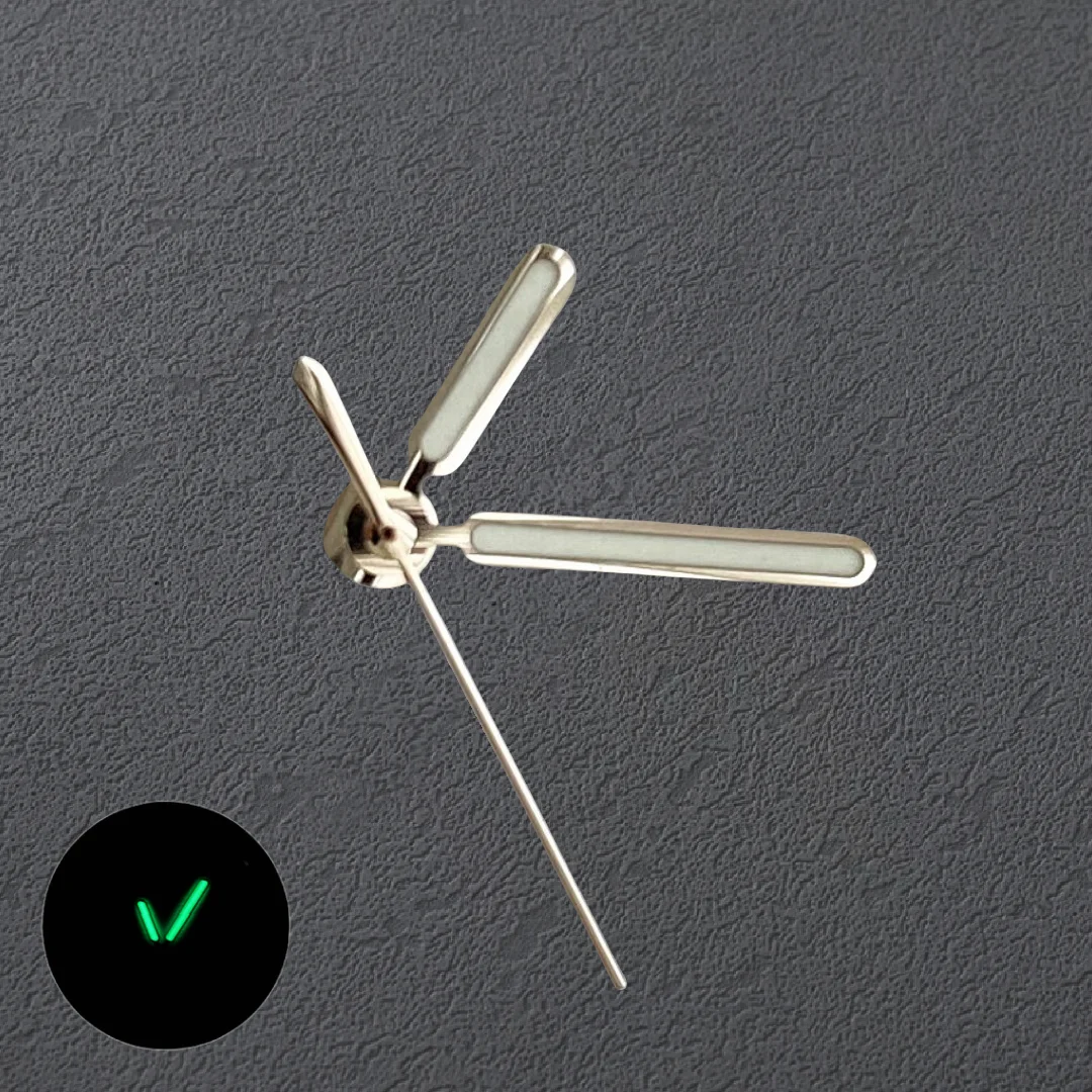 Parilk-reloj negro, accesorios de mano, puntero luminoso verde, adecuado para PP Nautilus NH35/NH36/NH38/NH70, movimiento automático