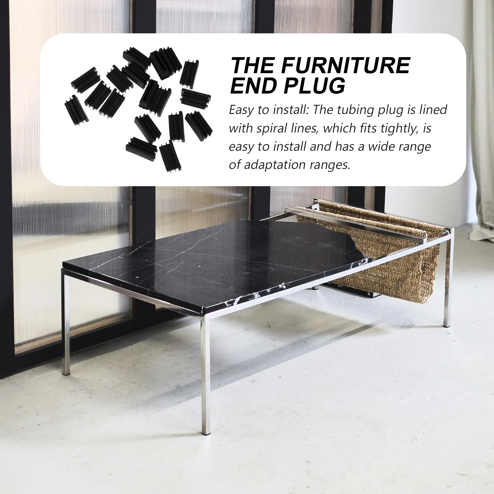 

100pcs Furniture Leg Plug Table Chair Foot Cover Steel Pipe Glide PVC Plastic End Cap Wear Resistant Heat Resistant Finishing