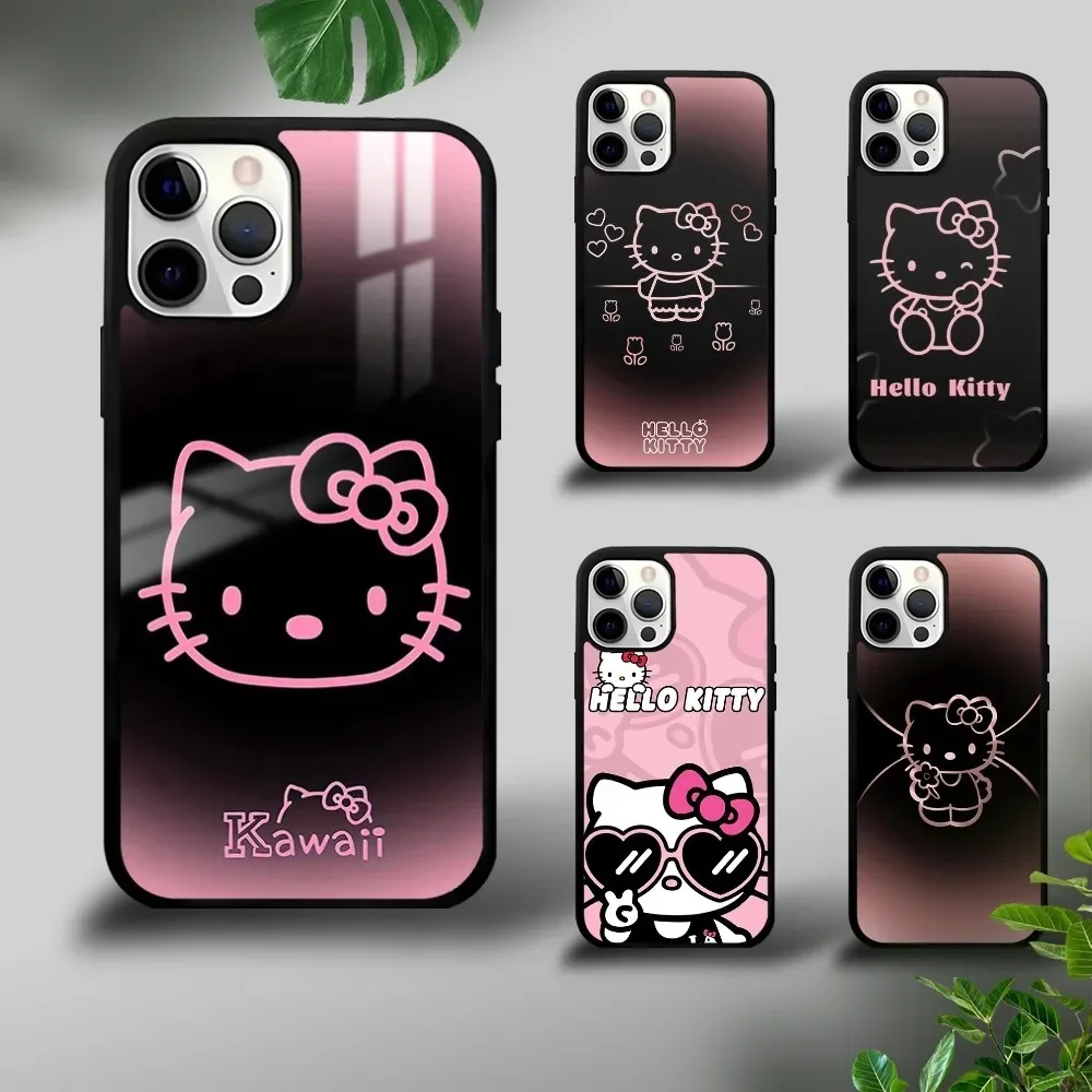 Cute Pink HelloKitty Phone Case For iPhone 16 15 14 13 12 11 Pro Xs Max Mini Plus Celulares Hard Fashion Pretty Funda