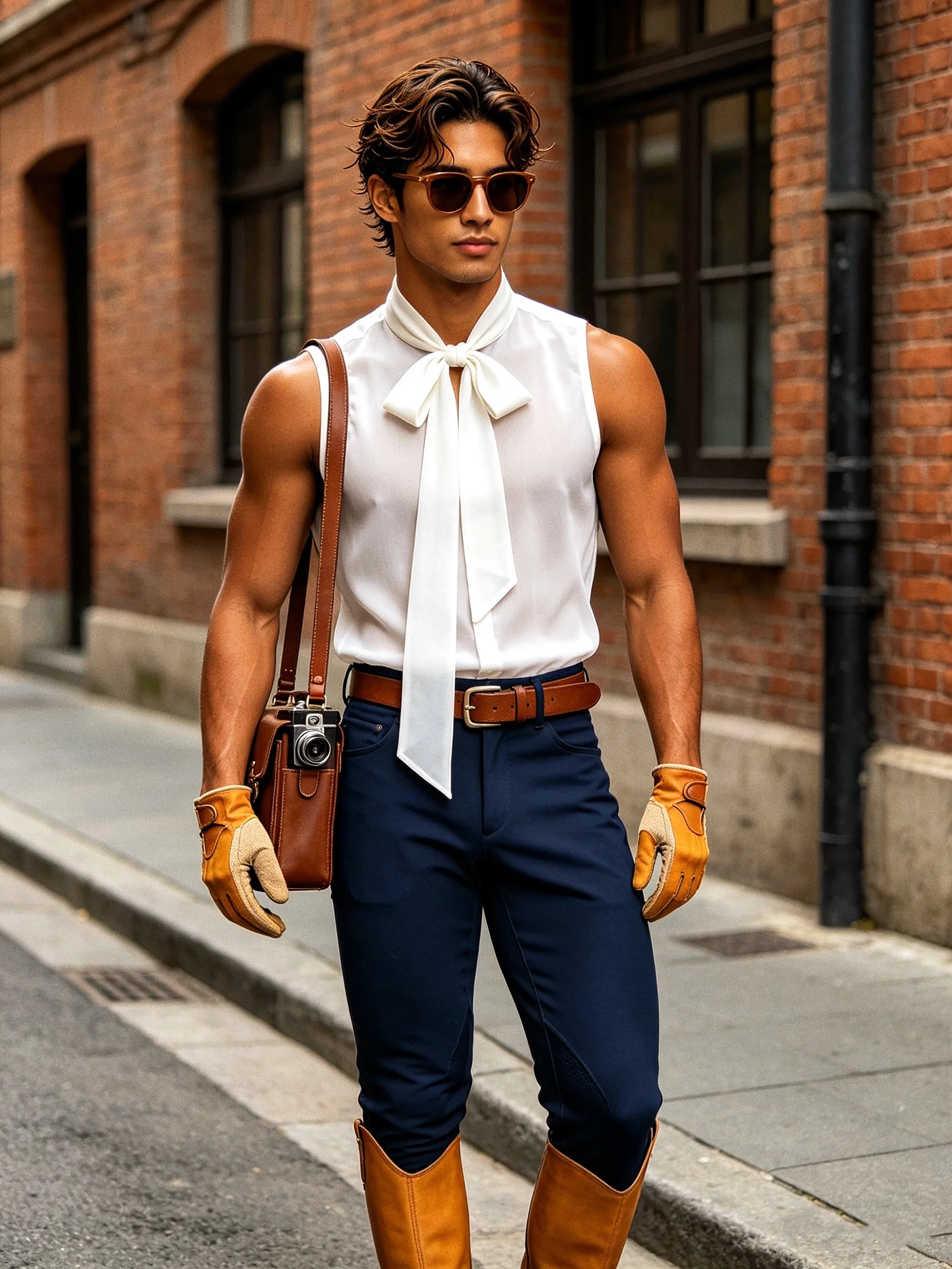 

Buddybody Vintage Loose Sash Sexy See-through Court Style Sleeveless Shirt Urban Fashion Citywalk Camping Wedding Banquet Dai...