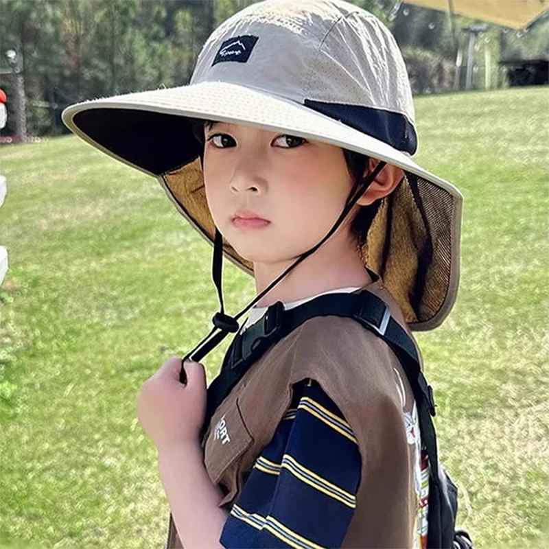 

Outdoor Fisherman Hat Shawl Wide Brim Bucket Neck Cap Hiking Adjustable Fishing Camping Travel Anti Uv Cap Essential Equipment