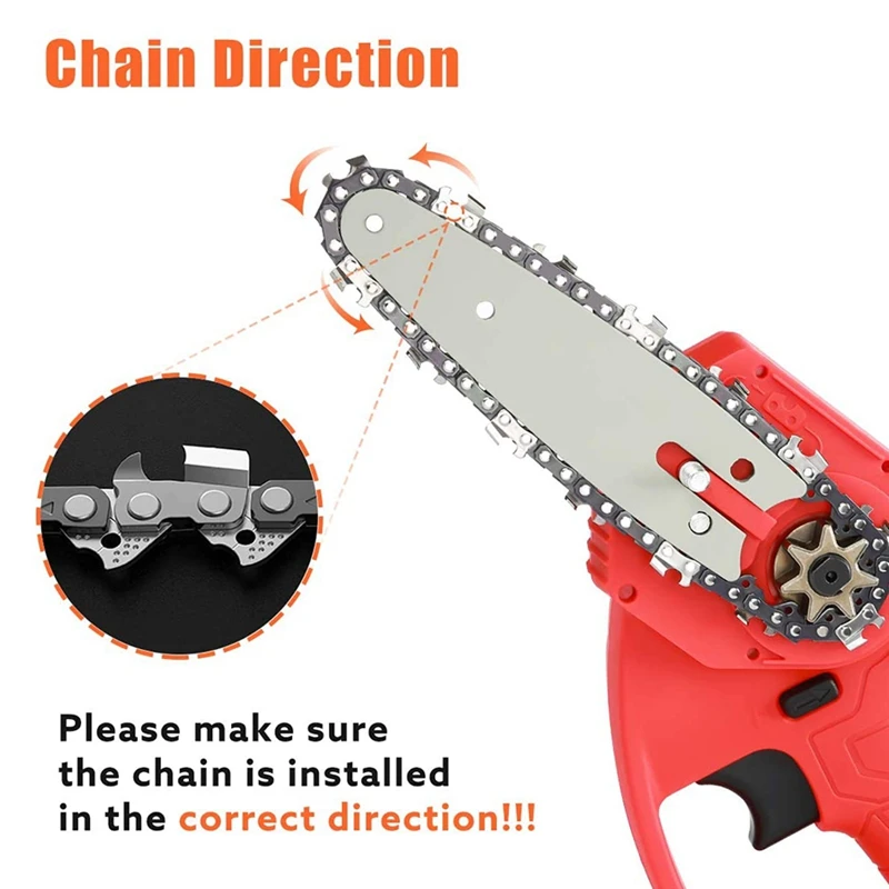 2Pcs 4-Inch 1/4Inch Guide Saw Chain Mini Chainsaw Chain For 4 Inch Cordless Electric Protable Battery Handheld Chainsaw