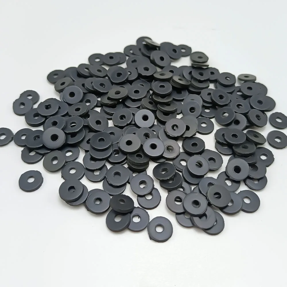 100 Pcs Black White Rubber Guitar Strap Lock Strap Lock Strap Button Mount Antiskid Cushions Washer Gasket Outer