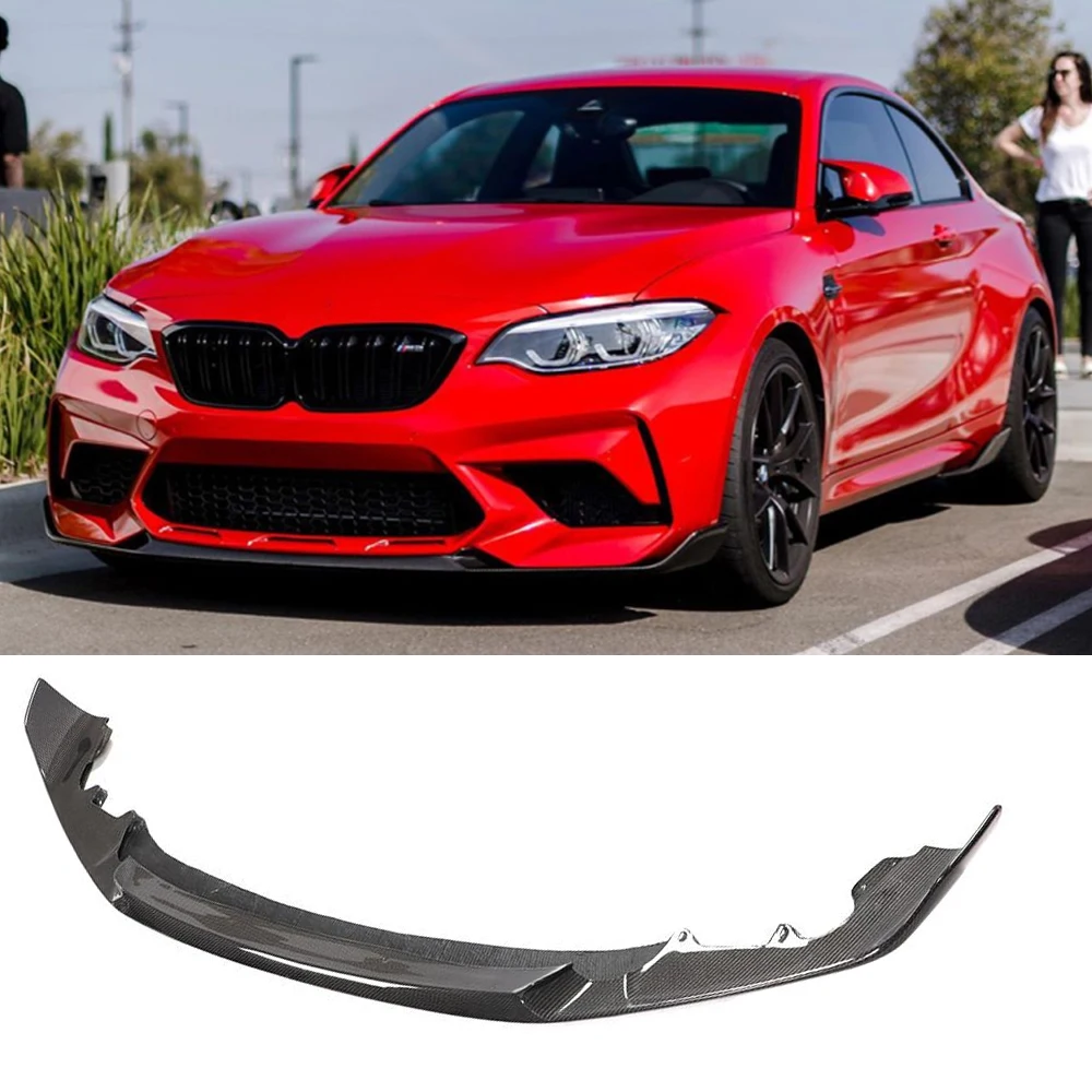 

Carbon Fiber Front Bumper Lip Spoiler Splitters for BMW F87 M2 Competition M2C 2018 2019 2020 Carbon Fiber Front Bumper Spoiler