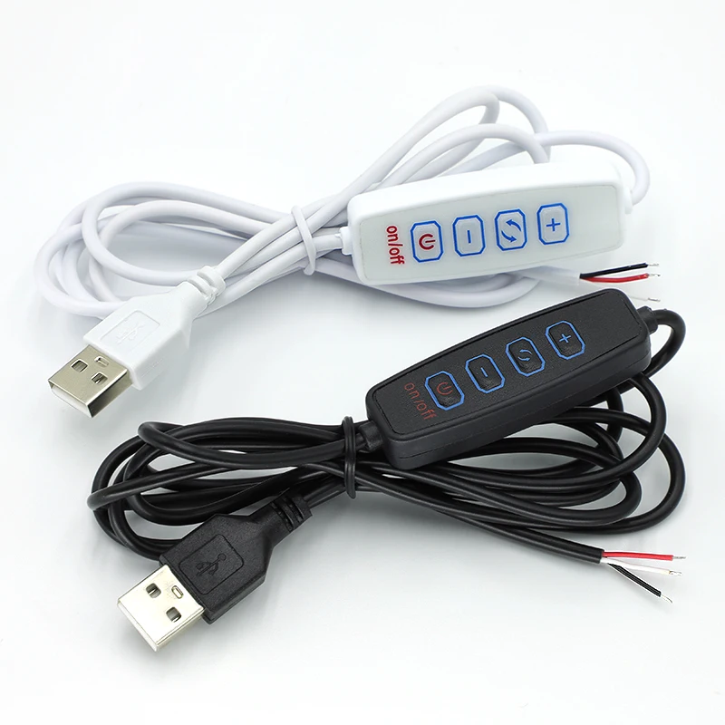 DC 5V LED Dimmer USB Port Power Supply Line Dimming Color-matching Extension Cable With ON OFF Switch Adapter For LED Light Bulb