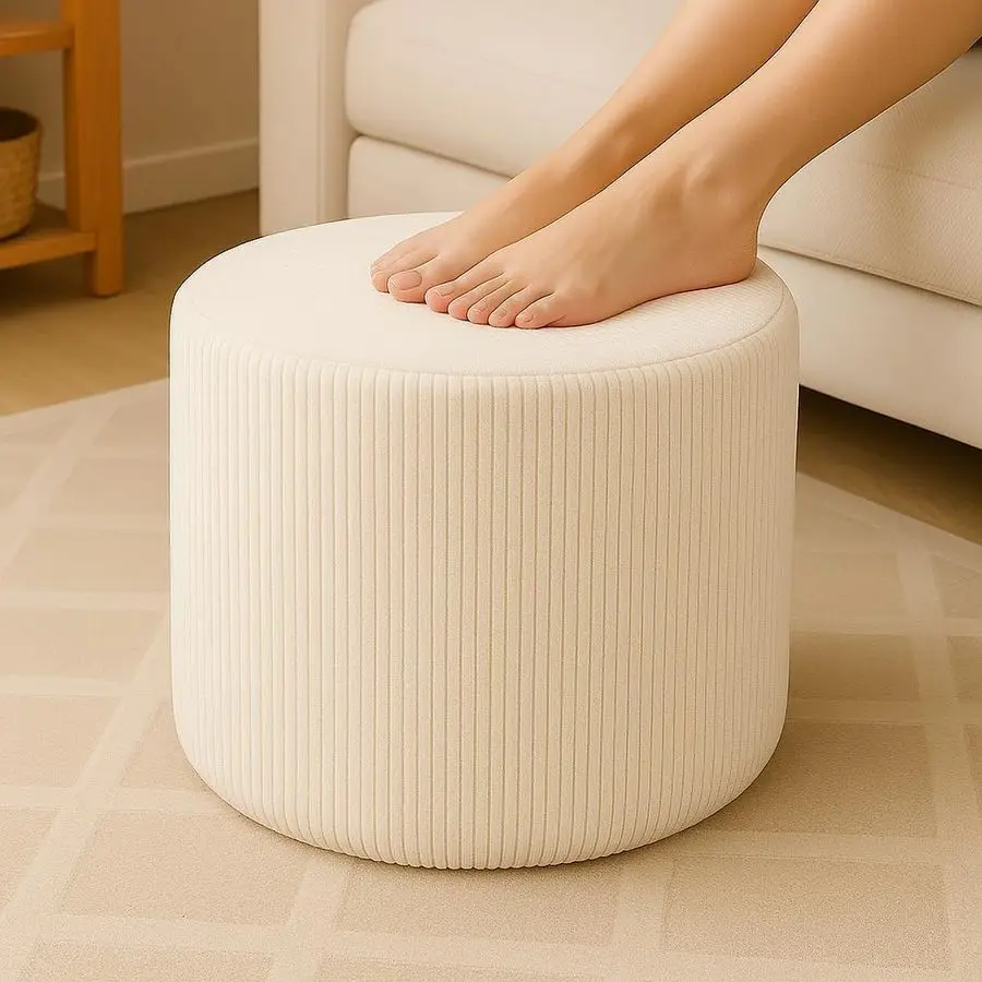 

Pouf Ottoman and Foot Rest, Soft Corduroy Poufs with Foam Filling, Comfort Sponge Stuffed Poofs for Couch Desk Resting Your Feet