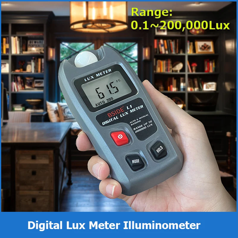 L1 cyfrowy miernik Lux LCD kieszonkowy miernik światła ręczny Lux/FC 0 ~ 200,000lux miernik Tester czujnik fotometr Luxmeter Illuminometr