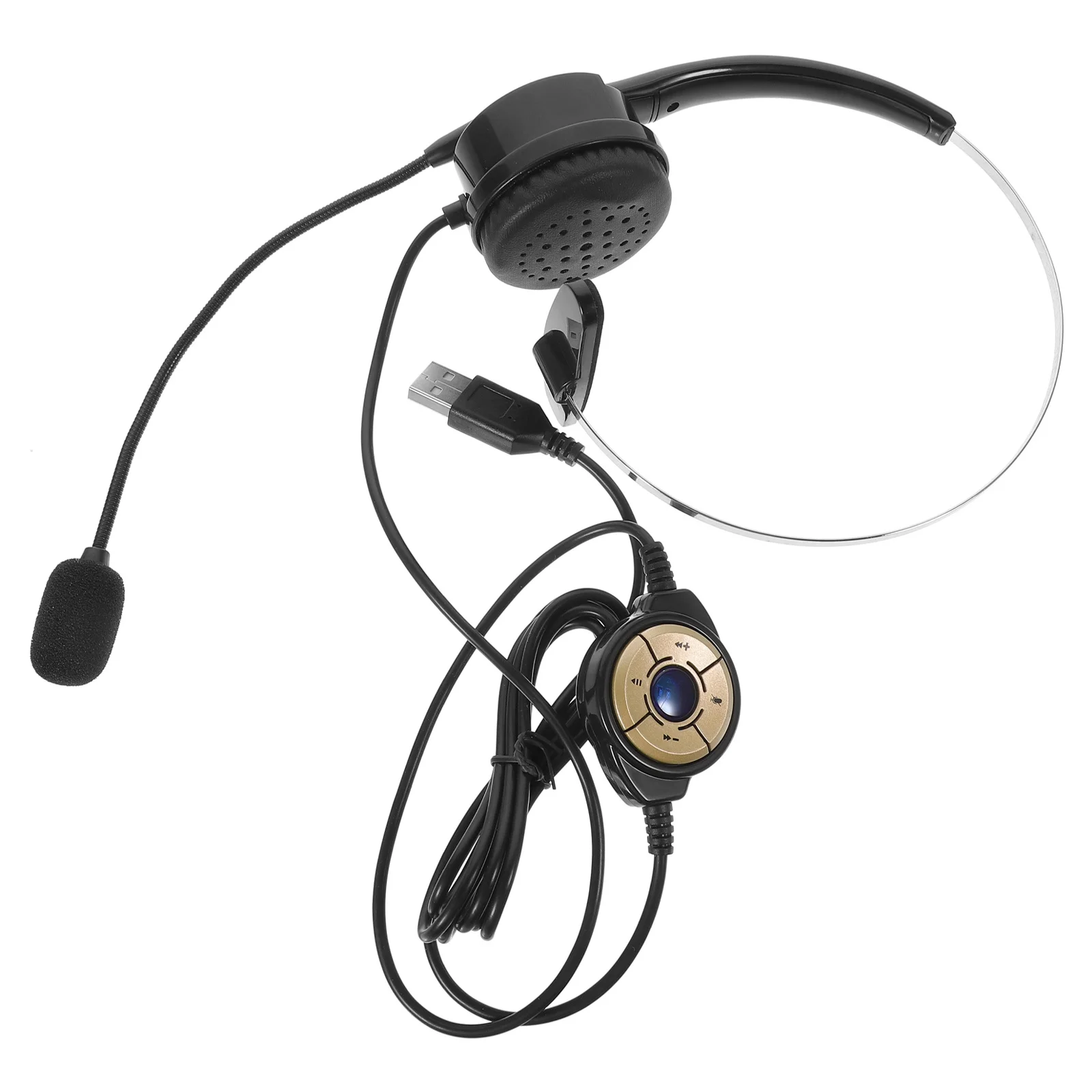 

Single Ear Customer Service Headset Noise Cancelling Wired Gaming Headphone For Computer Mobile Phone Comfortable Long