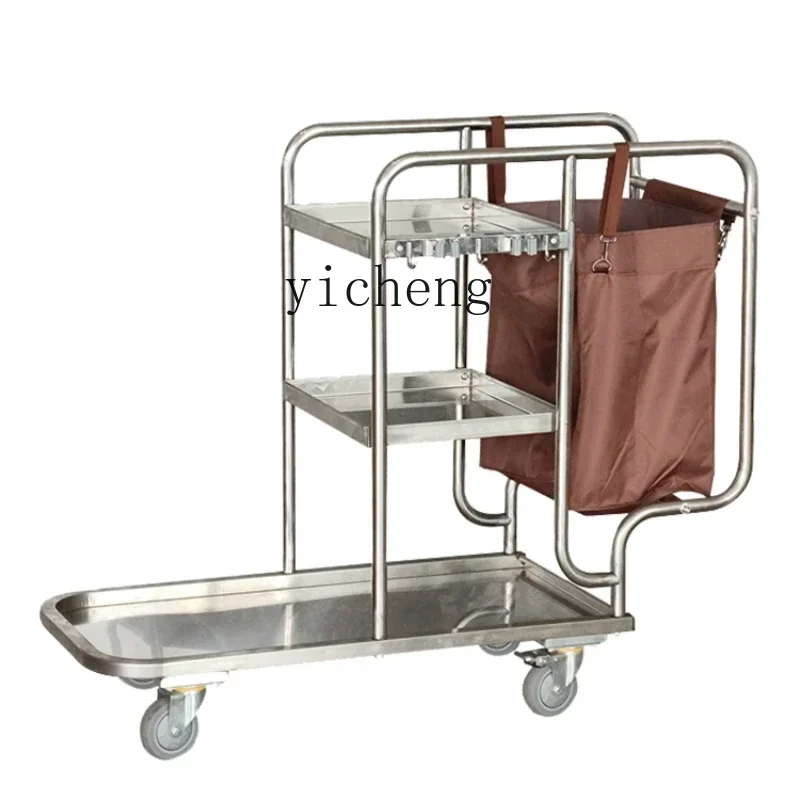 

stainless steel cleaning cart silent trolley cleaning multi-functional cleaning tool cart