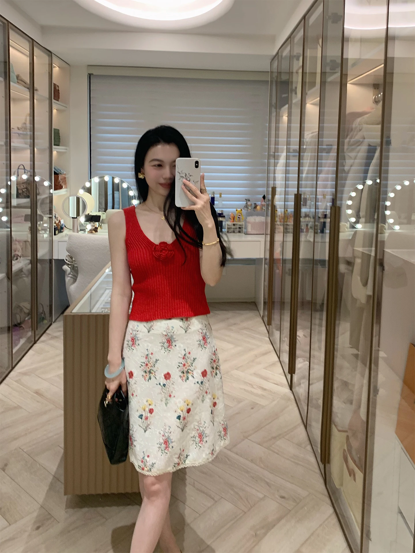 

FPOH2026 Spring Summer New Fashion Set Short Sleeve round Neck Plant Floral Print Shorts Women's Comfortable Breathable Clothing