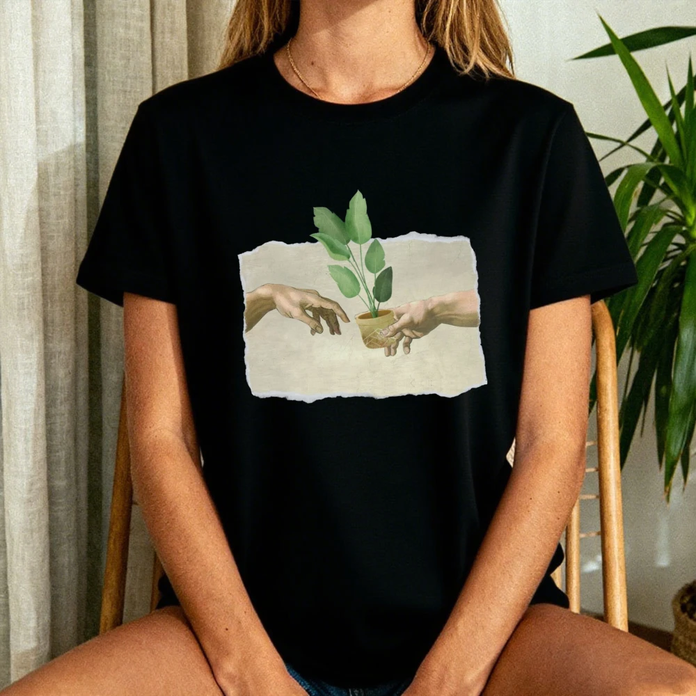 

Funny The Creation of Adam Plant Shirt Plant Lady Gift Tshirt Plant Lover T-shirt Gardening Tee Women Men Unisex Summer Tops