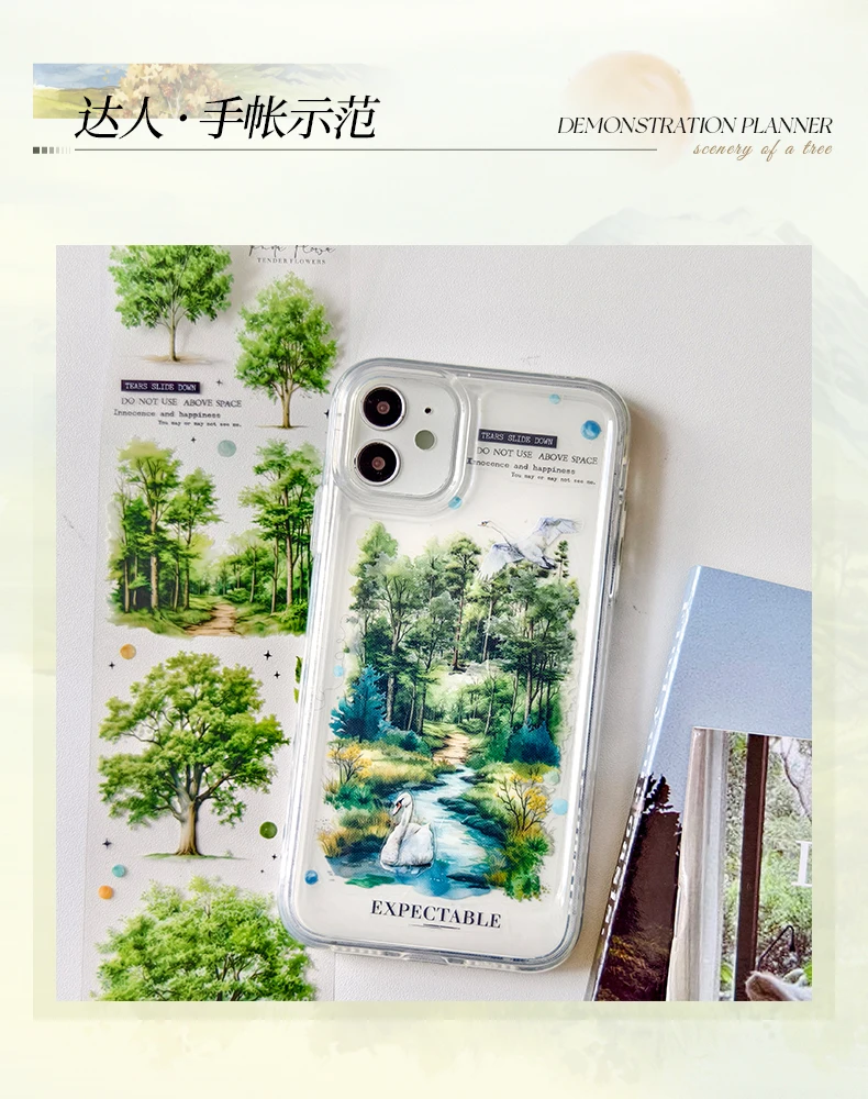 1 Rolle The Tree Scenery Series Tapes Scrapbooking-Aufkleber, perfekt für Collage Journaling Craft Diy Supplies – Detail 11